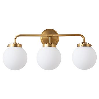POWLIG 22.44" Vanity Light Fixture, 3-Light Bathroom Mirror Lighting with Milk White Glass Shades