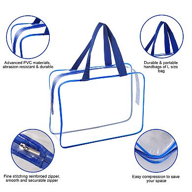 3-Piece Clear Travel Cosmetic Bags