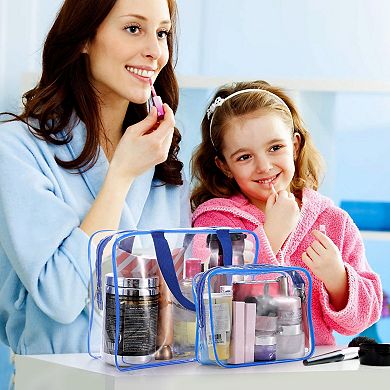 3-Piece Clear Travel Cosmetic Bags