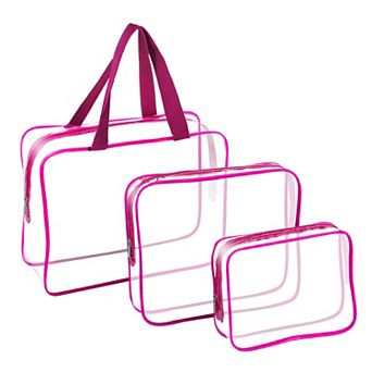 3 pc Clear Travel Cosmetic Bags