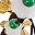 Retro Dark White Green