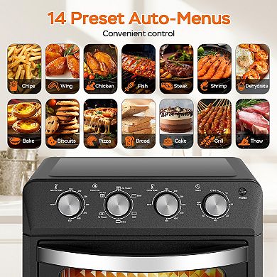 27.5 QT Air Fryer Oven 6 in 1 Countertop Convection Oven 1600W Family Size