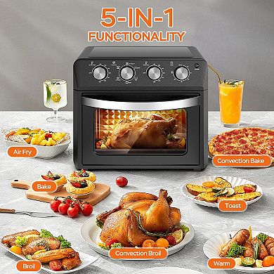 27.5 QT Air Fryer Oven 6 in 1 Countertop Convection Oven 1600W Family Size