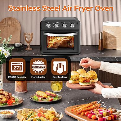 27.5 QT Air Fryer Oven 6 in 1 Countertop Convection Oven 1600W Family Size