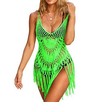 Ekouaer Women Beach Swimsuit Coverups Sleeveless Crochet Bathing Suit Cover Up Vacation