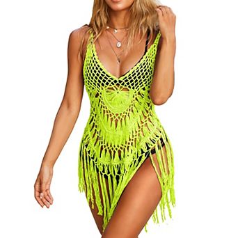 Ekouaer Women Beach Swimsuit Coverups Sleeveless Crochet Bathing Suit Cover Up Vacation