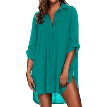 Ekouaer Beach Cover Ups for Women V Neck Bathing Suit Cover Up Bikini Swimsuit Coverup Beach Dress