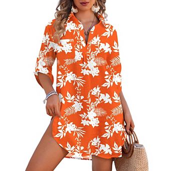 Ekouaer Beach Cover Ups for Women V Neck Bathing Suit Cover Up Bikini Swimsuit Coverup Beach Dress