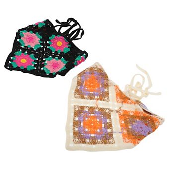 Knitted Triangle Bandana for Women 2 pc