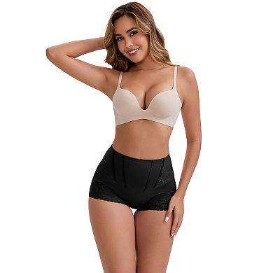 4 Packs Women's High-Waisted Hip Lifting Tummy Control Underwear Seamless Shaping Panties