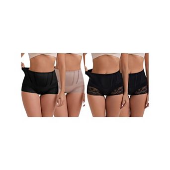 4 Packs Women's High-Waisted Hip Lifting Tummy Control Underwear Seamless Shaping Panties