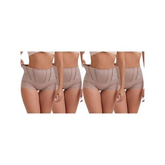 4 Packs Women's High-Waisted Hip Lifting Tummy Control Underwear Seamless Shaping Panties