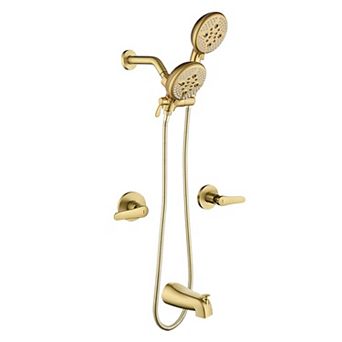 2 Handles 5-Spray Tub and Shower Faucet 2.5 GPM 4.72 in Shower Head, Valve Included