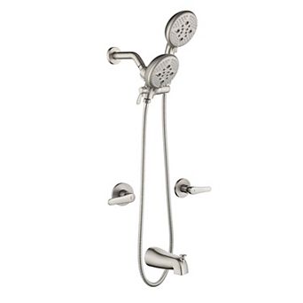 2 Handles 5-Spray Tub and Shower Faucet 2.5 GPM 4.72 in Shower Head, Valve Included