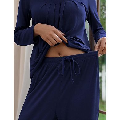Ekouaer Women's Pajama Set 2 Piece Loungewear Soft Pjs Casual Lounge Sets with Pockets
