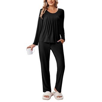 Ekouaer Women's Pajama Set 2 pc Loungewear Soft Pjs Casual Lounge Sets with Pockets