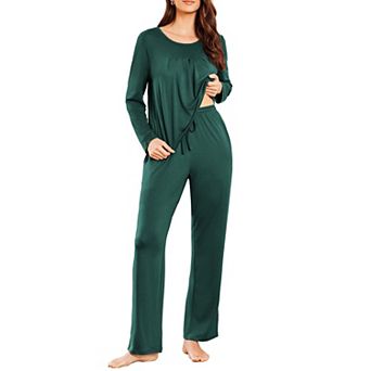 Ekouaer Women's Pajama Set 2 pc Loungewear Soft Pjs Casual Lounge Sets with Pockets