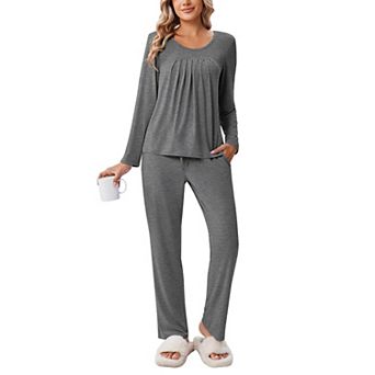 Ekouaer Women's Pajama Set 2 pc Loungewear Soft Pjs Casual Lounge Sets with Pockets