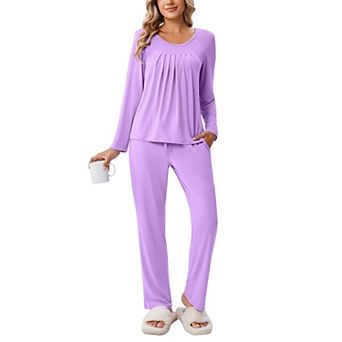 Ekouaer Women's Pajama Set 2 pc Loungewear Soft Pjs Casual Lounge Sets with Pockets