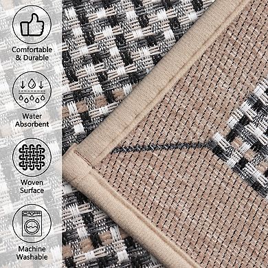 BOGASYL Non Slip Kitchen Rugs Sets of 2 Absorbent Kitchen Mat for in Front of Sink