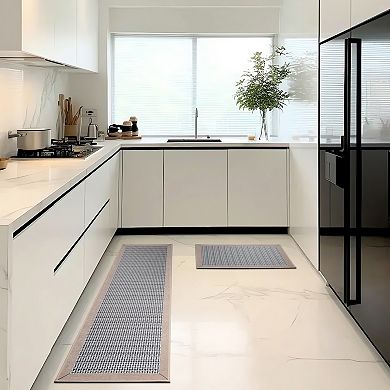 BOGASYL Non Slip Kitchen Rugs Sets of 2 Absorbent Kitchen Mat for in Front of Sink