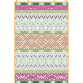 Boho Geometric Outdoor Rug for Patio &Deck Durable Waterproof Reversible Rug for Backyard Picnic