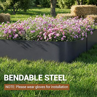 39*8.15inch Galvanized Steel Landscape Edging, Metal Edging for Landscaping with Stakes