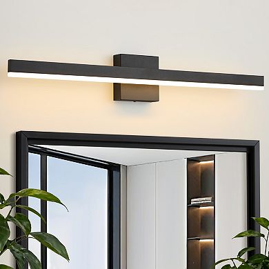 POWLIG Modern Black Dimmable Integrated LED Wall Sconce - 31.5 inch for Hallway, Bathroom, Bedroom