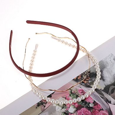 Solid Color Hairband for Women 3Pcs
