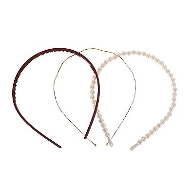 Solid Color Hairband for Women 3Pcs