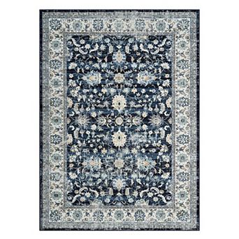 ANIXOL Washable Vintage Faux Wool Area Rug