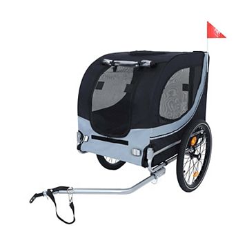 66LB Capacity All-Terrain Folding Dog Bike Trailer-Steel Frame for Cycling Camping