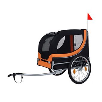 66LB Capacity All-Terrain Folding Dog Bike Trailer-Steel Frame for Cycling Camping