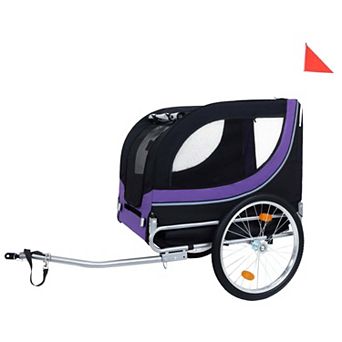 66LB Capacity All-Terrain Folding Dog Bike Trailer-Steel Frame for Cycling Camping