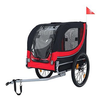 66LB Capacity All-Terrain Folding Dog Bike Trailer-Steel Frame for Cycling Camping