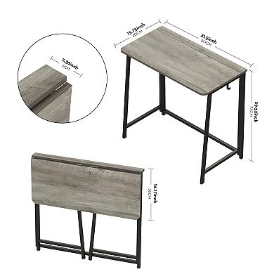 Small Folding Desk for Space Saving - Easy Assembly, Portable, Lightweight