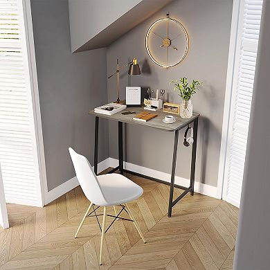Small Folding Desk for Space Saving - Easy Assembly, Portable, Lightweight