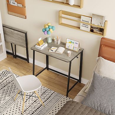 Small Folding Desk for Space Saving - Easy Assembly, Portable, Lightweight