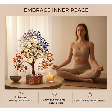 Chakra Crystal Tree for Home Office Decor Positive Energy