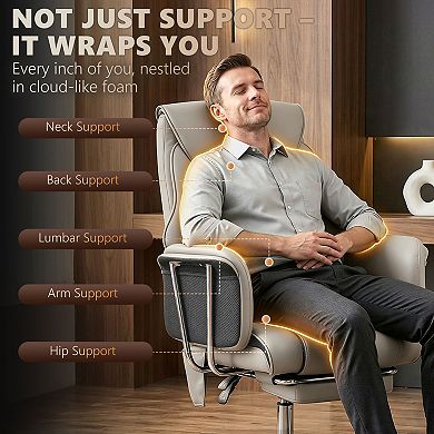 HOMCOM Massage Office Chair with 6 Points Vibration, Desk Chair