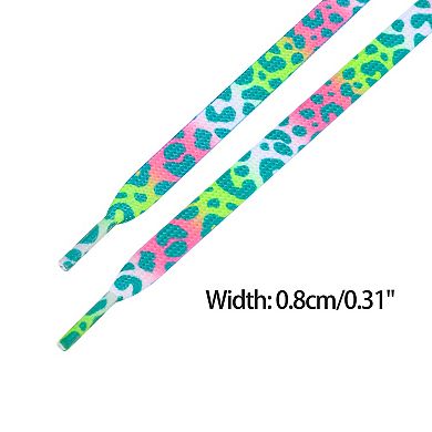 Women's Leopard Shoelaces Tie Dye Gradient for Sports Sneakers 2 Pairs 39.4"