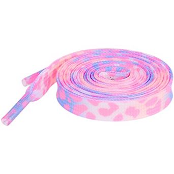 Women's Leopard Shoelaces Tie Dye Gradient for Sports Sneakers 2 Pairs 39.4"