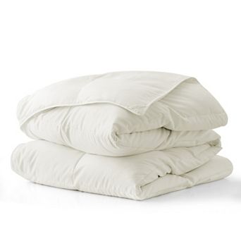Unikome Noiseless Fluffy All-Season White Goose Down Feather Fiber Comforter