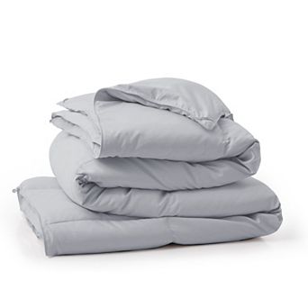 Unikome Noiseless Fluffy All-Season White Goose Down Feather Fiber Comforter