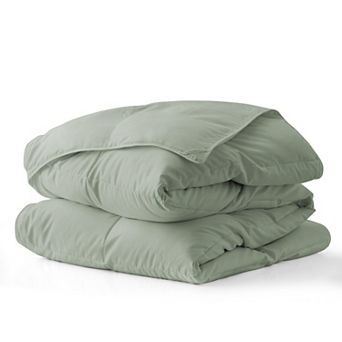 Unikome Noiseless Fluffy All-Season White Goose Down Feather Fiber Comforter