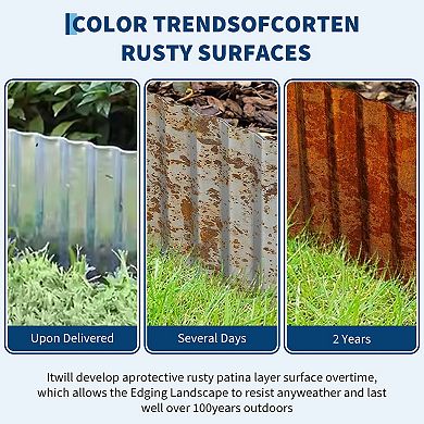 Flexible Corrugated Metal Garden Edging,Galvanized Steel Landscape Edging,Easy to Install