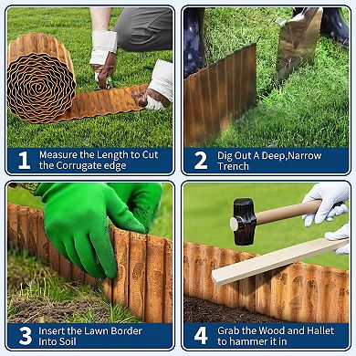 Flexible Corrugated Metal Garden Edging,Galvanized Steel Landscape Edging,Easy to Install