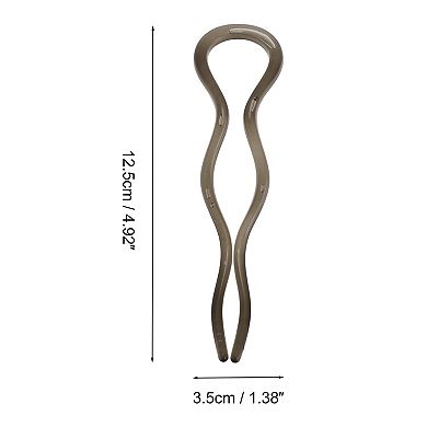 Wave U-shaped Hair Pin for Women 4.92"x1.38" 1 Pc