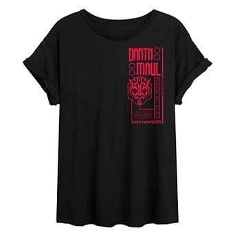 Juniors' Star Wars: Maul - Shadow Lord Twice The Menace Oversized Tee
