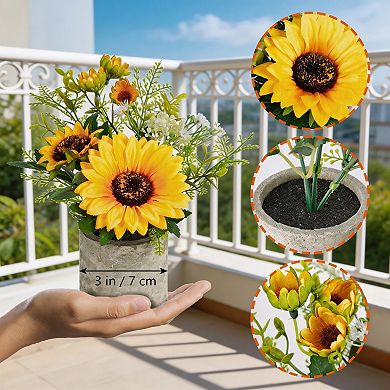 Kaelin Home Sunflower Artificial Flowers Pot